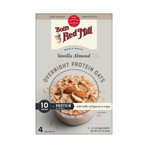 Bob's Red Mill Vanilla Almond Overnight Protein Oat Packets, 4 Count