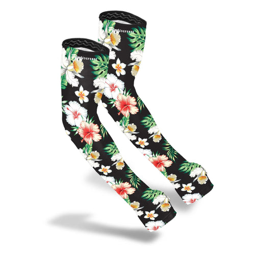 Farmer's Defense Gardening Arm Sleeves, Tropical Flowers, L/XL