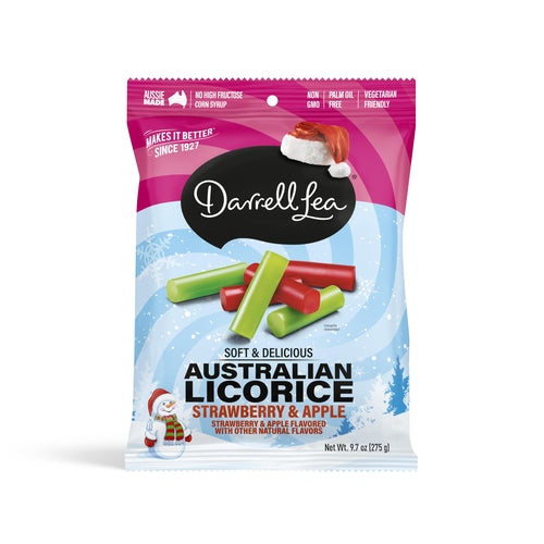Darrell Lea Holiday Combo Soft Australian Licorice, Strawberry & Apple, 9.7 oz