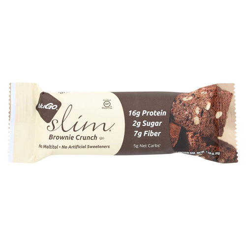 NuGo Slim Bar Brownie Crunch, 1.59 oz (Pack of 12)