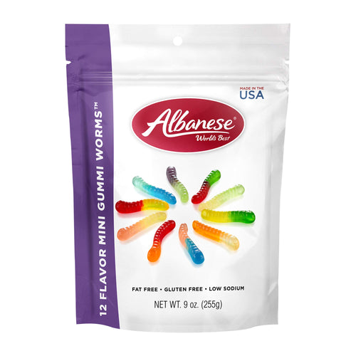 Albanese 12 Flavor Mini Gummi Worms, 9 oz Bag