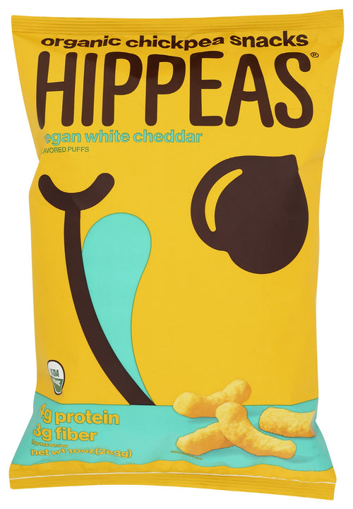 Hippeas Organic Chickpea Puffs, Vegan White Cheddar, 10 oz