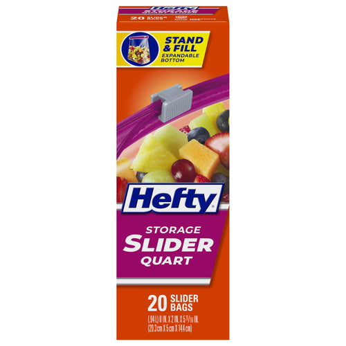 Hefty Slider Kitchen Storage Bags, Quart Size, 20 Count