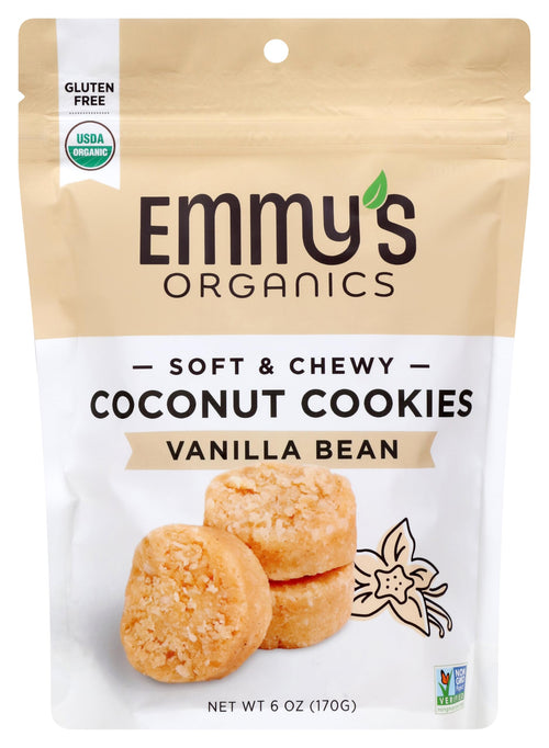Emmy's Organics Coconut Cookies, Vanilla Bean, 6 oz