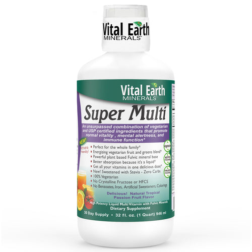 Vital Earth Minerals Super Multi Liquid Multivitamin, 32 oz