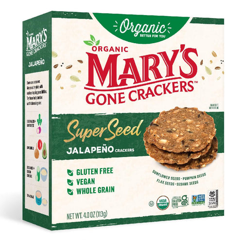 Mary's Gone Crackers Super Seed Crackers, Jalapeno, 4 oz