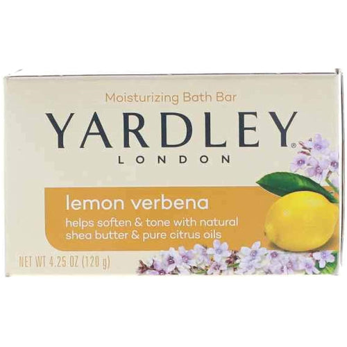 Yardley London Lemon Verbena Moisturizing Bar with Shea Butter, 4.25 oz (Pack of 4)