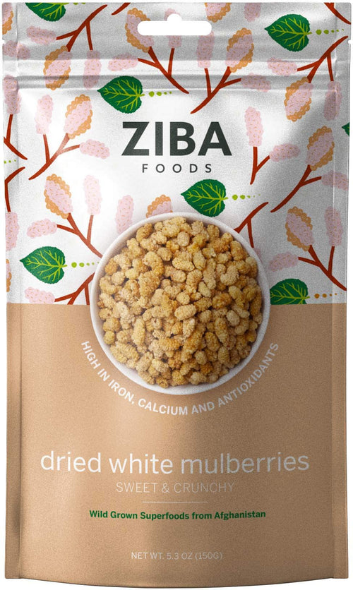 Dried White Mulberries, Wild Grown, No Added Sugar, 5.3 oz