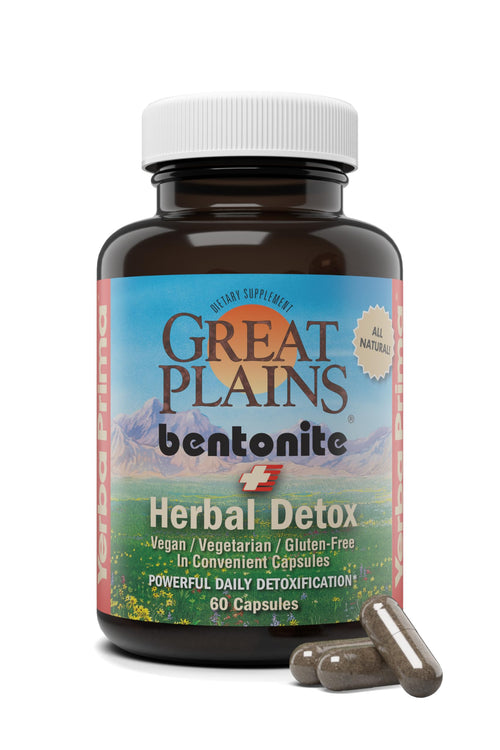 Yerba Prima Bentonite Clay Plus Herbal Detox, 60 Veggie Capsules