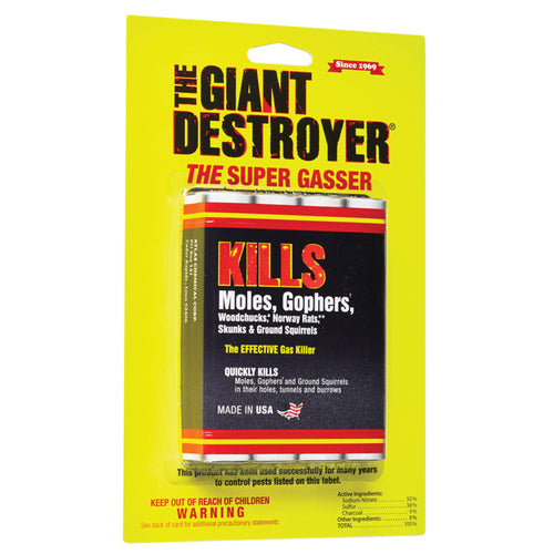 Giant Destroyer Gas Bomb for Gophers, Moles and Rats, 4 Packs of 2 (8 Total)