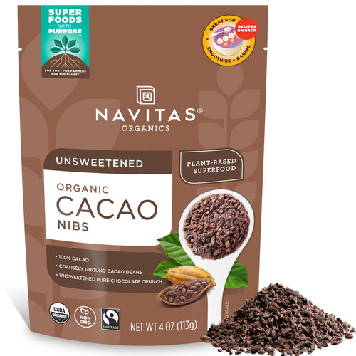 Navitas Organics Cacao Nibs, Unsweetened, 4 oz