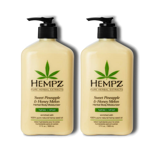 Hempz Sweet Pineapple & Honey Melon Moisturizing Body Lotion, 17 oz (Pack of 2)