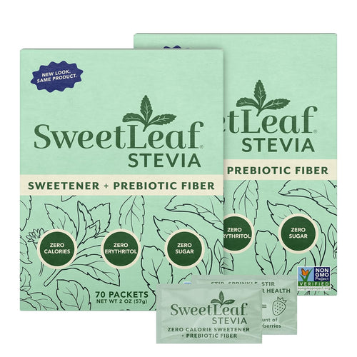 SweetLeaf Stevia Powder Sweetener, 70 Packets (Pack of 2)