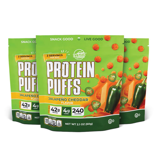 Twin Peaks Protein Puffs, Jalapeno Cheddar, 2.1 oz (Pack of 3)