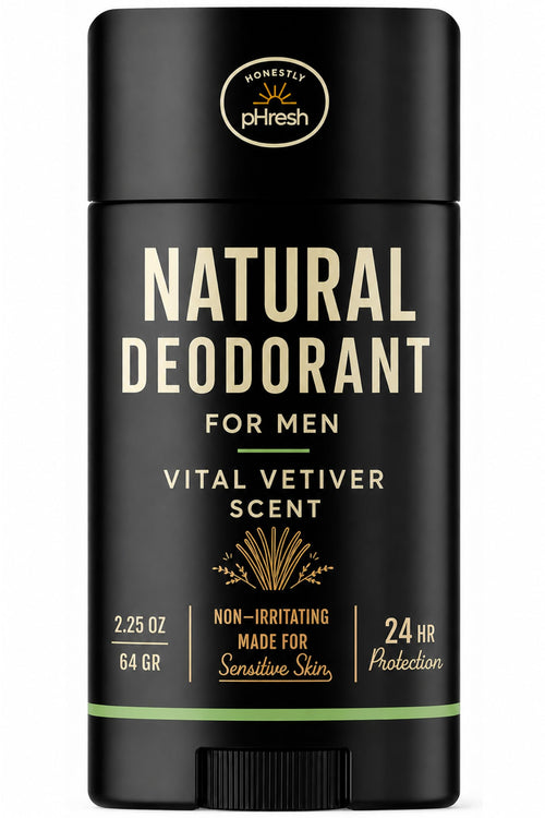 Honestly pHresh Prebiotic Natural Deodorant for Men, Vital Vetiver, 2.5 oz
