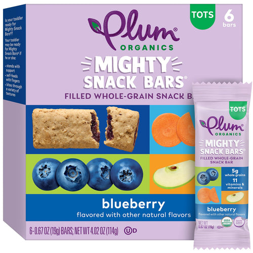Plum Organics Mighty Snack Bars, Blueberry, 0.67 oz (Pack of 6)