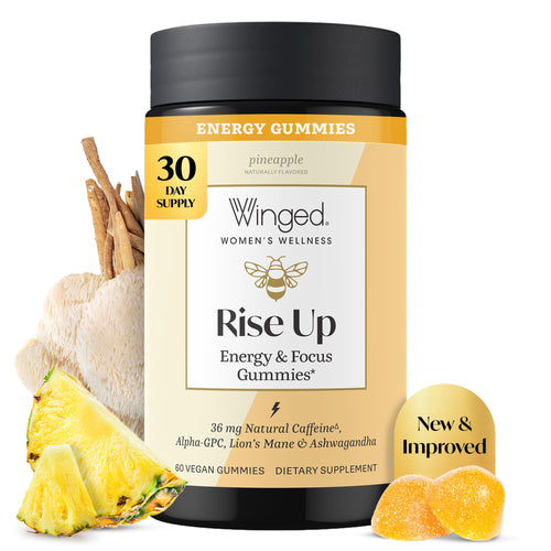 Winged Wellness Rise Up Energy & Focus Gummies for Women, 60 Gummies
