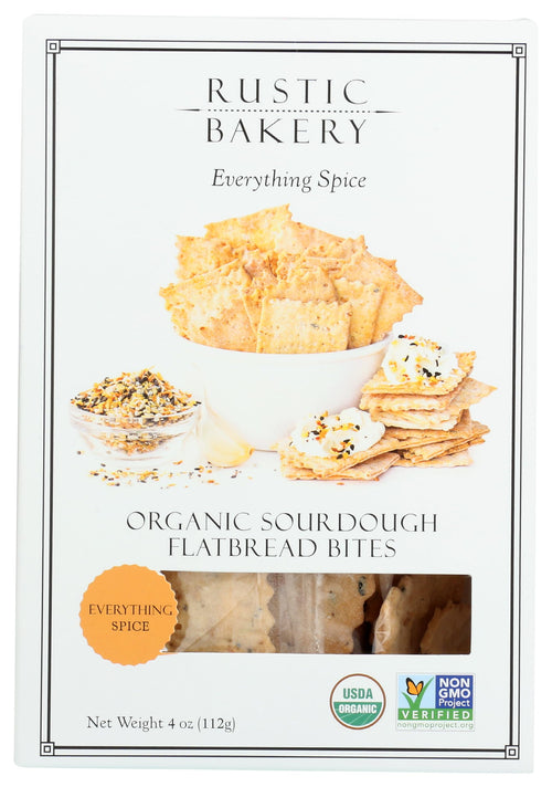 Rustic Bakery Organic Everything Spice Sourdough Flatbread Bites, 4 oz