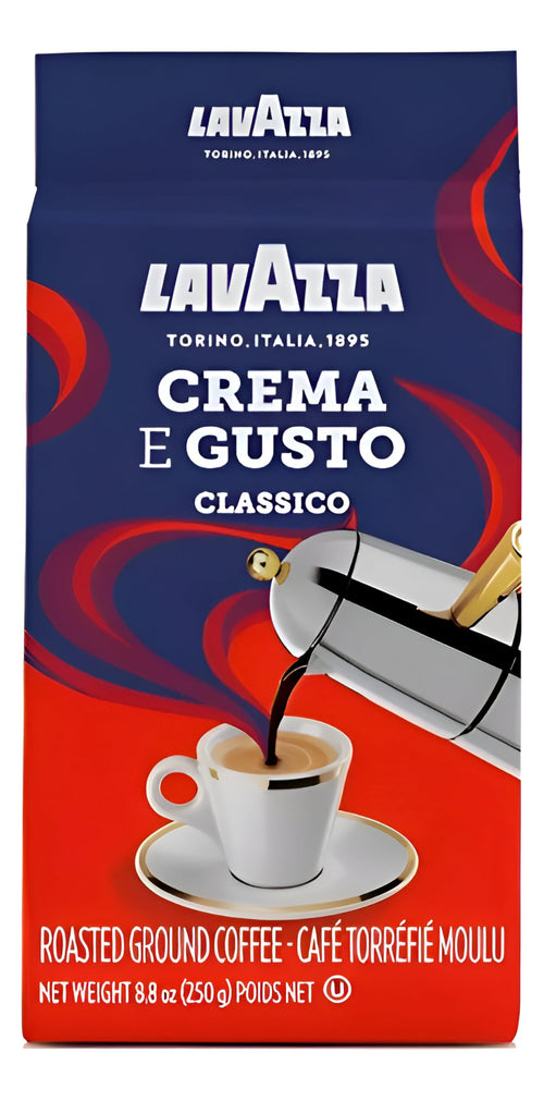 Lavazza Crema e Gusto Ground Coffee, Espresso Dark Roast, 8.8 oz Brick