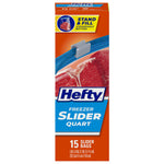 Hefty Slider Freezer Storage Bags, Quart Size, 15 Count