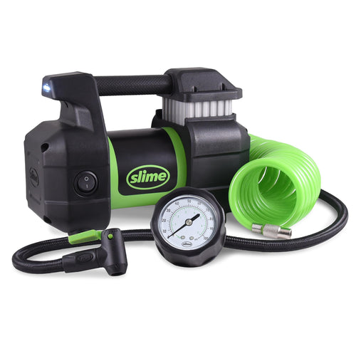 Slime Portable Tire Inflator, 12V, Heavy Duty, Analog 150 psi Gauge