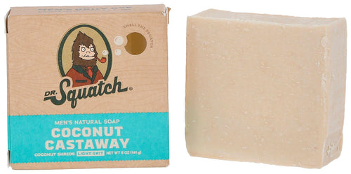 Dr. Squatch All Natural Bar Soap for Men with Light Grit, Coconut Castaway, 5 oz