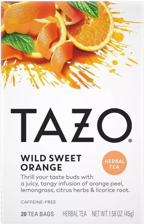 Tazo Wild Sweet Orange Herbal Tea, 20 Count (Pack of 4)