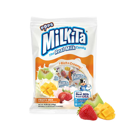 Milkita Real Milk Candy Lollipops, Individually Wrapped, 10 Count