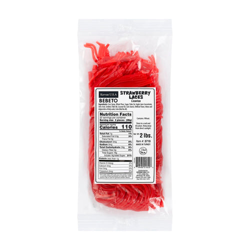 Kervan Bebeto Strawberry Licorice Laces, 2 lb