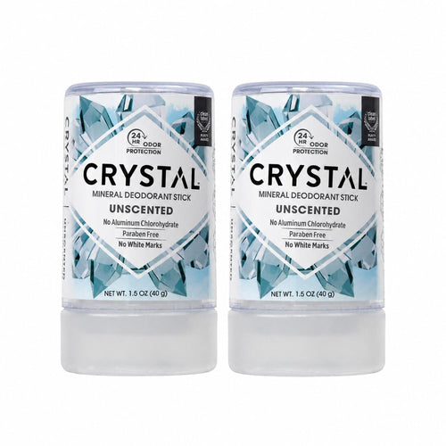 Crystal Travel Stick Mineral Deodorant, Unscented, 1.5 fl oz (Pack of 2)