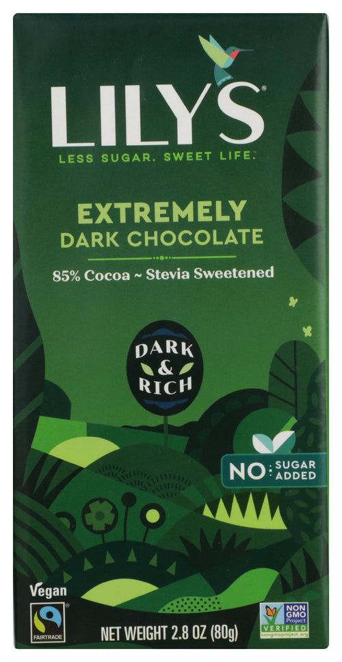 Lily's Sweets 85% Cocoa Extremely Dark Chocolate Bar, 2.8 oz