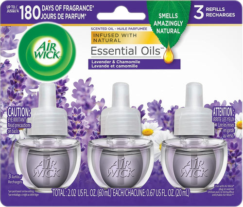 Air Wick Scented Oil Refills, Lavender & Chamomile, 0.67 oz (Pack of 3)