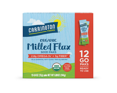 Carrington Farms Organic Ground Milled Flax Seed, 6 Packets (Pack of 6)
