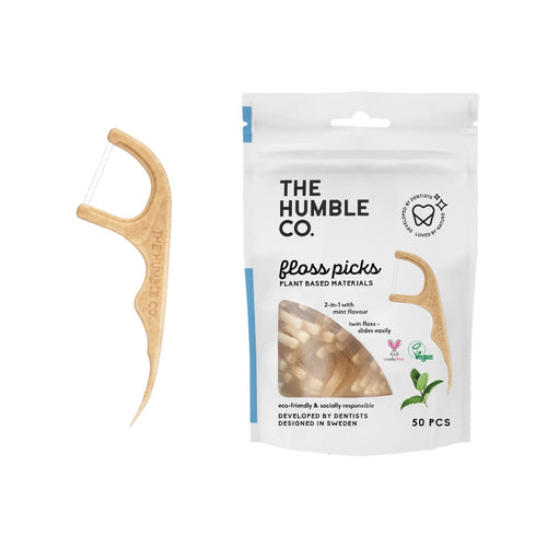 The Humble Co. 2-in-1 Floss Picks, Mint, 50 Picks