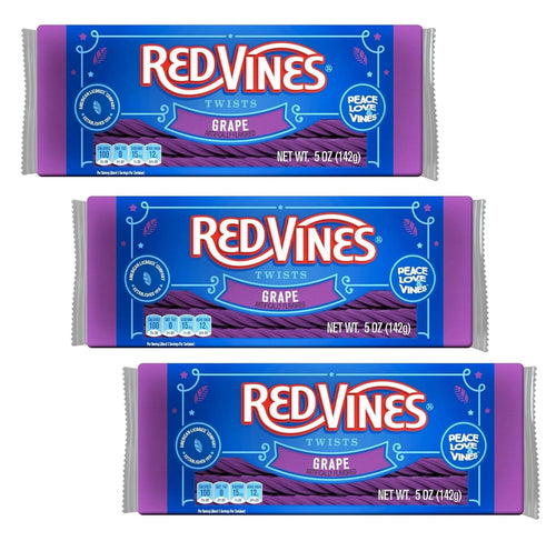 Red Vines Grape Licorice Twists, 5 oz Bags (Pack of 3)