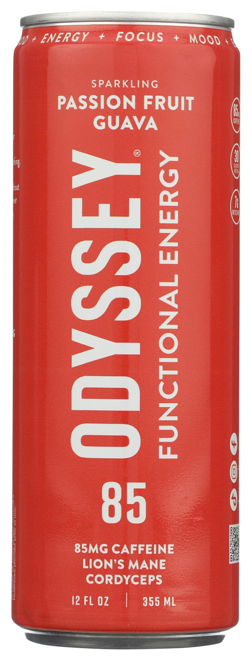 Odyssey Sparkling Mushroom Elixir, Passion Fruit Orange Guava, 12 fl oz