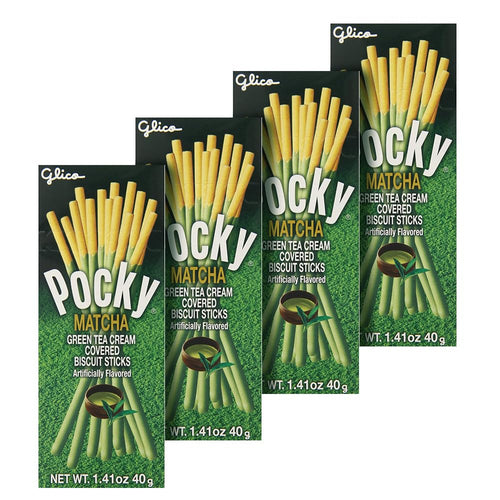 Pocky Matcha Biscuit Sticks, 1.41 oz (Pack of 4)
