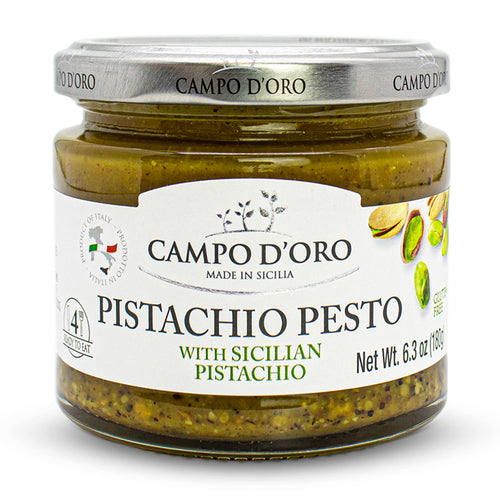 Campo d'Oro Pistachio Pesto, Unsweetened Sicilian Pesto Paste, 6.35 oz