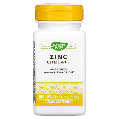 Nature's Way Zinc Chelate 30 mg, 100 Capsules