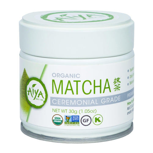 Aiya Organic Ceremonial Grade Matcha Powder, 30 g Tin
