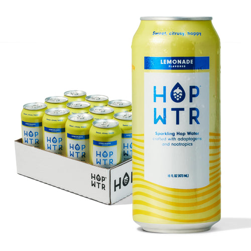 HOP WTR Sparkling Hop Water, Lemonade, 16 oz Cans (Pack of 12)