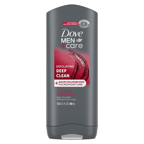 Dove Men+Care Exfoliating Deep Clean Body and Face Wash, 13.5 oz