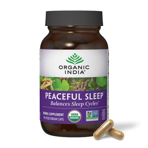 Organic India Peaceful Sleep Herbal Supplement (90 Capsules)