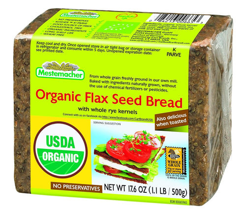 Mestemacher Organic Flax Seed Bread, 17.6 oz