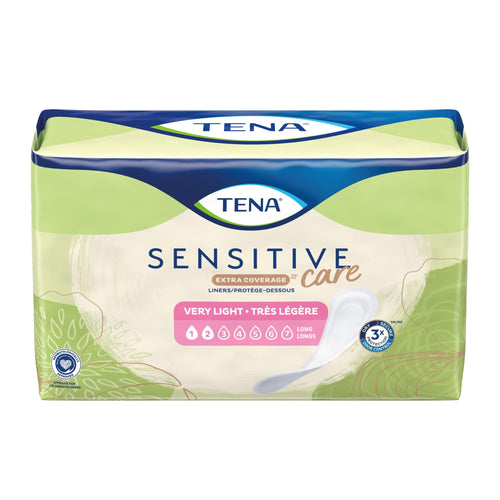 TENA Sensitive Care Extra Coverage Incontinence Pads, Very Light, Long 9", 50 Count