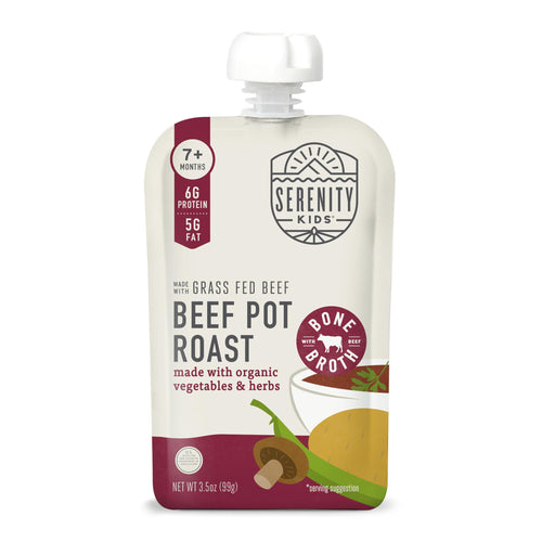 Serenity Kids Grass Fed Beef Pot Roast Bone Broth Puree Pouch, 3.5 oz
