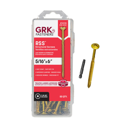 GRK Fasteners RSS Rugged Structural Framing Screws, 5/16 x 6 in (50 Count)