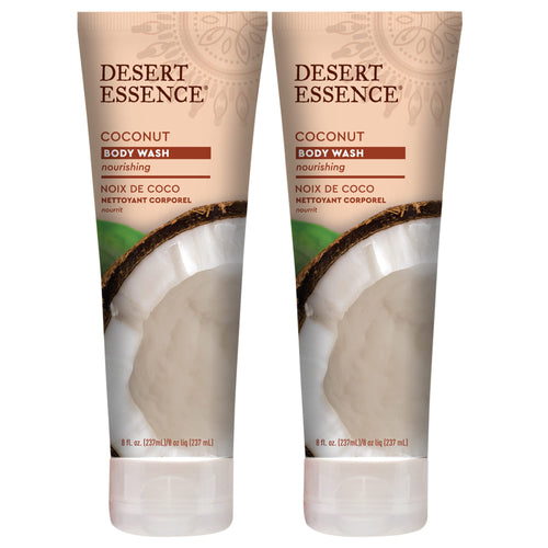 Desert Essence Coconut Body Wash, 8 oz (Pack of 2)