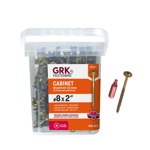 GRK Low-Profile Cabinet Screws, #8 x 2", 330 Count