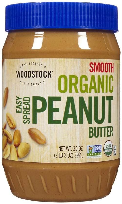 Woodstock Organic Smooth Peanut Butter, Salted, 35 oz